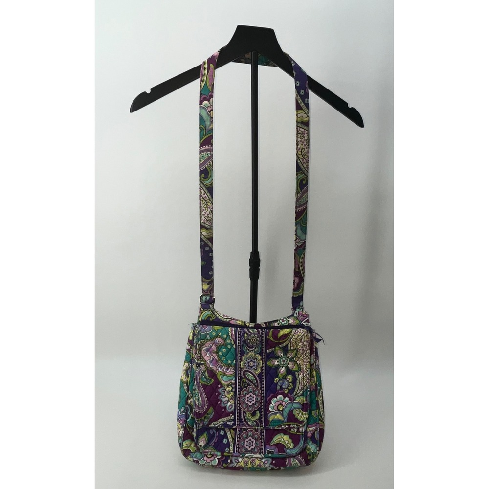 Vera‎ Bradley Crossbody Bag Quilted Purple Paisley Floral Everyday Purse - Picture 2 of 11